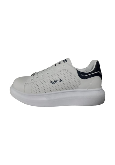 Wickers Unısex Beyaz-siyah Ortopedik Düz Taban Sneaker Spor Ayakkabı Beyaz