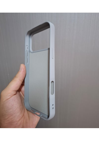 Apple Uyumlu iPhone 17 Pro Max Logolu İçi Kadife Silikon Lansman Kılıf Gri