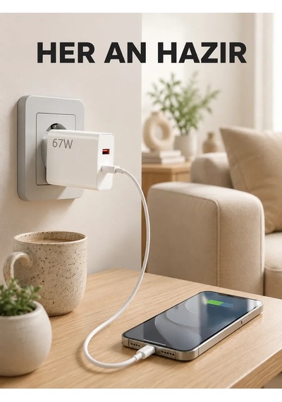67 Watt Type C Şarj Adaptörü Asus Zenfone 7 8 9 Uyumlu Yeni Nesil .