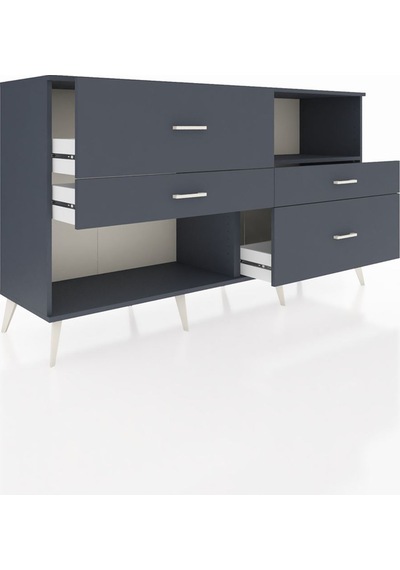 Hyperion Konsol Tek Raflı 4 Çekmeceli 176x44x99 Antrasit-antrasi Antrasit-antrasit Hyperion Konsol Tek Raflı 4 Çekmeceli 176x44x99 Antrasit-antrasi Antrasit-antrasit