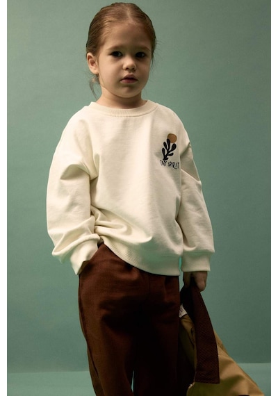 Defacto Erkek Bebek Slogan Baskılı Sweatshirt Kumaşı 2li Takım G6390a526sper98 Ekru-er98