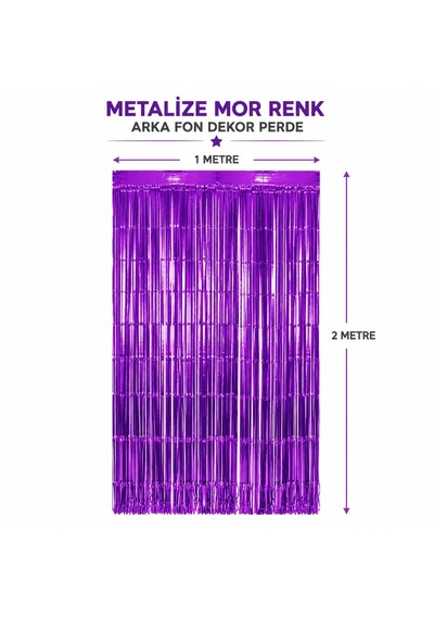 Işıltılı - 912 - Duvar Ve Kapı Perdesi Mor Renk - Edntrend - 90x200 Cm Standart