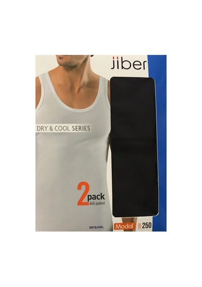 Jiber 250 Erkek Modal Atlet 2'li - Siyah Sıyah/l