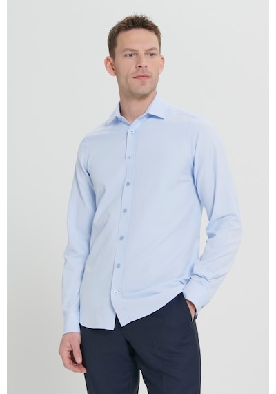 AC&Co / Altınyıldız Classics Erkek Acık Mavı Pamuklu Slim Fit Dar Kesim Klasik Yaka Armürlü Gömlek AC&Co / Altınyıldız Classics Erkek Acık Mavı Pamuklu Slim Fit Dar Kesim Klasik Yaka Armürlü Gömlek