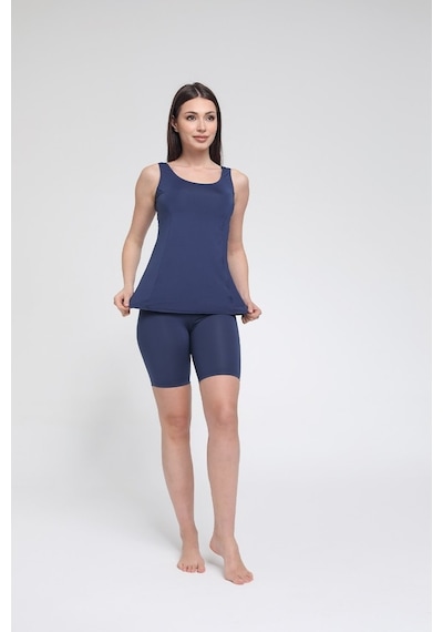 Chelly Kadın Düz Renk Askılı Taytlı Tankini S9003-04