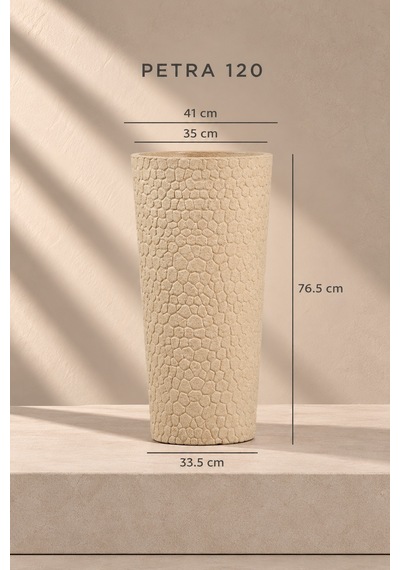 Bostann Dekoratif Saksı - Petra 120 - 80l - Bej