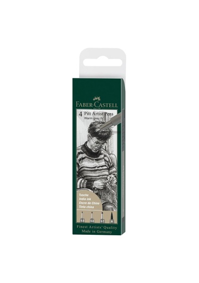 Faber-Castell Pitt Artist Pen 4'lü,Profesyonel Çizim ve İllüstrasyon Kalemleri