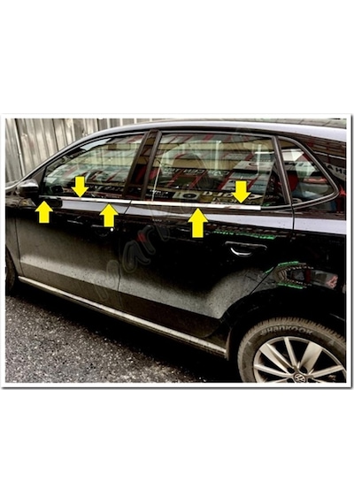 Markadan Vw Polo Krom Cam Çıtası 2009-2017 4 Parça Paslanmaz   Çeli