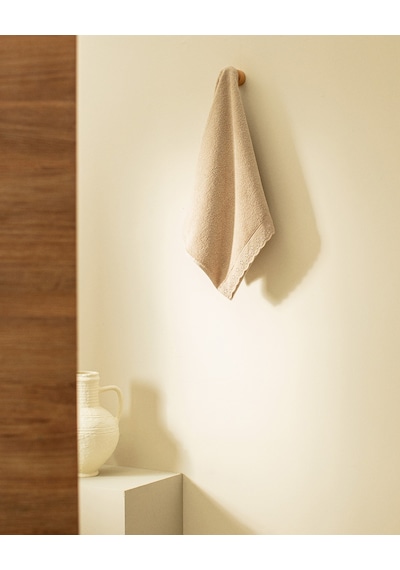 Madame Coco Angella %100 Pamuk Yüz Havlusu - Koyu Bej - 50x70 Cm 8684427221990 Çok Renkli