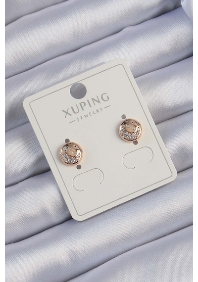 Xuping Rose Renk Zirkon Taşlı Yansımalı Oval Küpe - Ebj240913w28063 Diğer