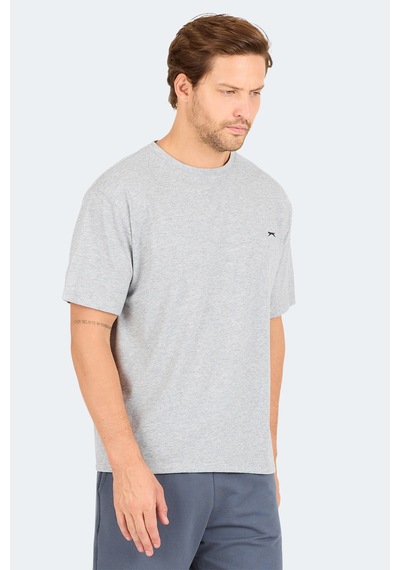 Slazenger Karnen In Oversize Erkek Baskılı Gri Tişört Gri