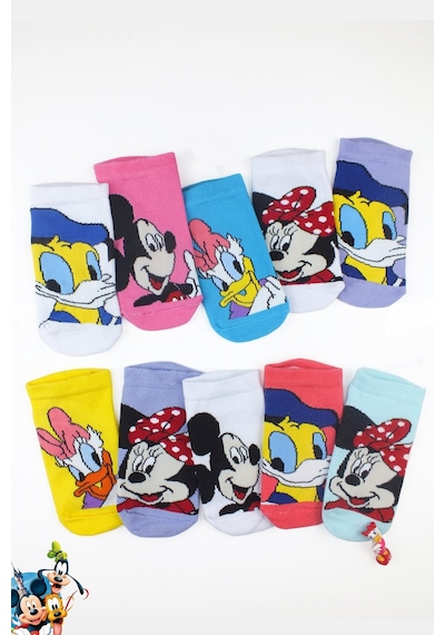 Color Socks 10'lu Çocuk Sevimli Karakterler Patik Çorap Seti ÇoK Renkli