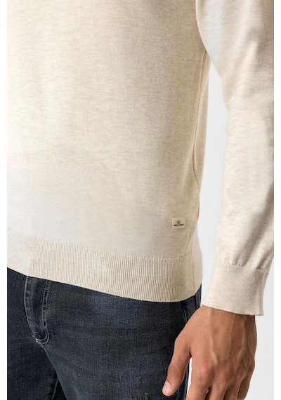 Back And Bond Krem Regular Fit Bisiklet Yaka Pamuklu Triko Kazak