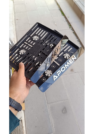 Lüx Motorsiklet Plakalığı - İsme Özel 3d Kabartma Gri Motor Plakalığı İsimli Motor Plakalık