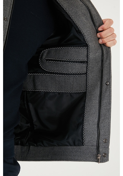Buratti Slim Fit Ceket Yaka Astarlı Kaşe Erkek Kaban 58400347 Açık Gri