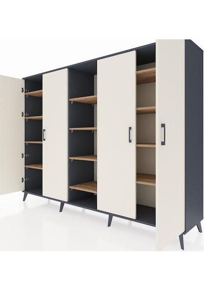 Hyperion Dolap 12 Raflı 4 Kapaklı 220x44x163 Antrasit-aytaşı/çam Aytası/atlas Çam - Antrasıt Hyperion Dolap 12 Raflı 4 Kapaklı 220x44x163 Antrasit-aytaşı/çam Aytası/atlas Çam - Antrasıt
