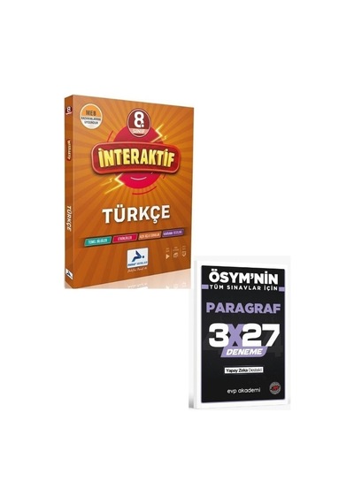 Paraf 2027 8. Sınıf İnteraktif Türkçe Soru Kütüphanesi+ Evp Akademi Paragraf