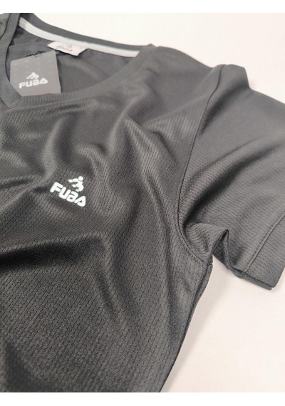 Fuba Kadın V Yaka Tişört Siyah Siyah