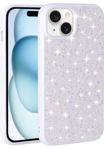 Apple     Uyumlu iPhone 15 Plus Kılıf Parlak Taşlı Tasarım Zore Pırlanta Kapak Pembe
