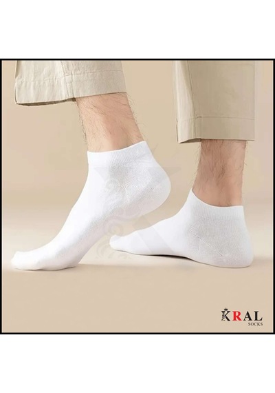 Kral Socks Kadın - Erkek 20 Çift Düz Desen Ekonomik Bilek Boy Patik Ço...