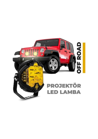 BALP Offroad Projektör Shooter Led Lamba 1 Adet 7 Inç Turuncu Baj