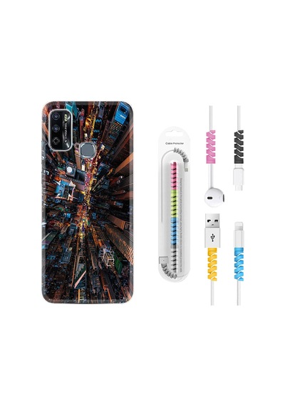 Infinix Hot 9 Play Kılıf Kablo Koruyuculu City 1341