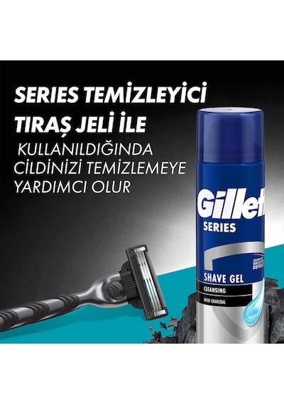 Gillette Mach3 Charcoal 2Up & Charcoal Series Jel 200ML + Çanta