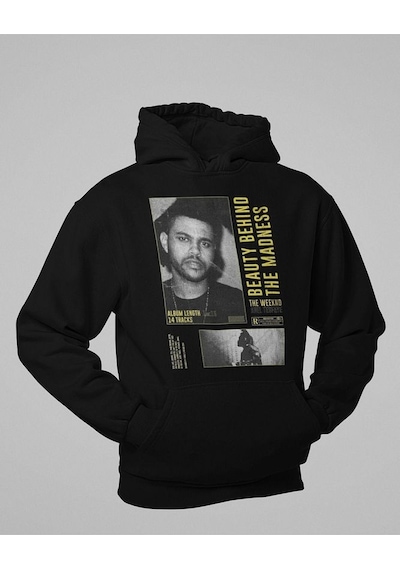 Beauty Behind The Madness Yazılı Unisex Oversize The Weeknd Hoodi Siyah
