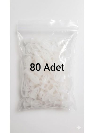 Geçmeli Perde Ruleti, Beyaz, Plastik, Perde Askısı +a Kalite 80 Adet Diğer