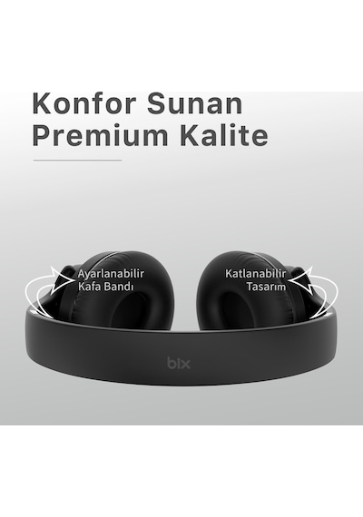 Bix Soundcraft BH2 Katlanabilir Bluetooth 5.3 Kulaküstü Kulaklık