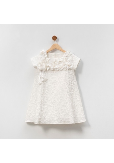 Xo Kids Kız Çocuk Elbise 6-10 Yaş 7010 Beyaz