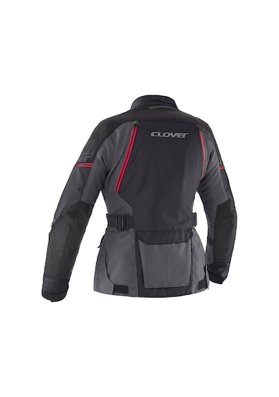 Clover Outland-3 Lady Wp Korumalı Kadın Motosiklet Montu Siyah Kırmızı