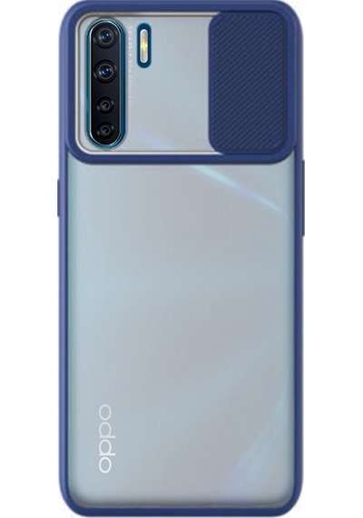 Oppo Reno 3 Kapak Lensi Açılır Kapanır Kamera Korumalı Silikon Kılıf