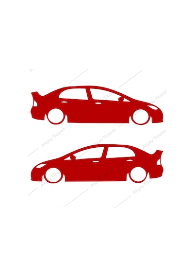 Honda Civic Sticker (2'Li Takım) Civic Gölge Sticker