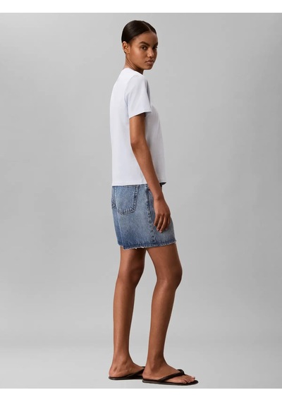 Calvin Klein Ss Classıc Handwrıtı, Cıq Mavi Kadın T-shirt