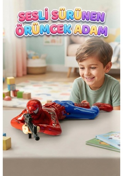 Sesli Ve Hareketli Sürünen Asker Örümcek Adam Macera Dolu Oyun Arkadaşı 34 Cm