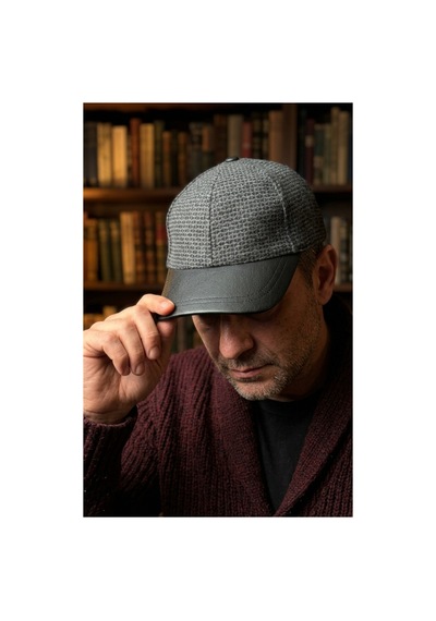 Emybox Deri Siperlikli Kaşe Kadife Şapka Unisex Kışlık - Ayarlanabilir Urban Stil Baseball Cap Füme