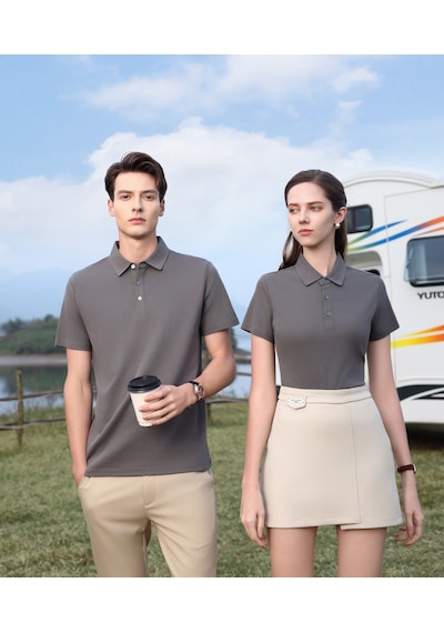 New Performance.arw50358.serintutan-antibakteriyel-yüksek Kalite.düğmeli Polo T.shirt Gri