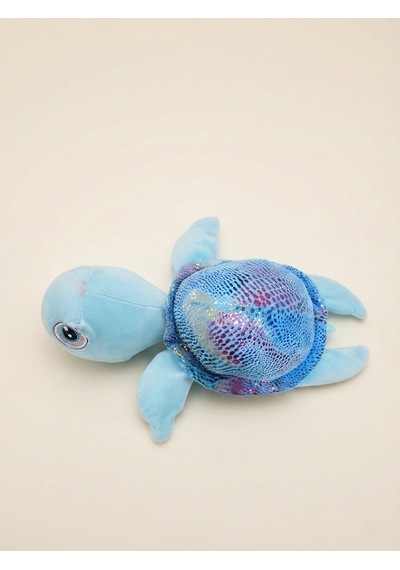 Peluş Kaplumbağa Parlak Kumaş-25 Cm Mavi