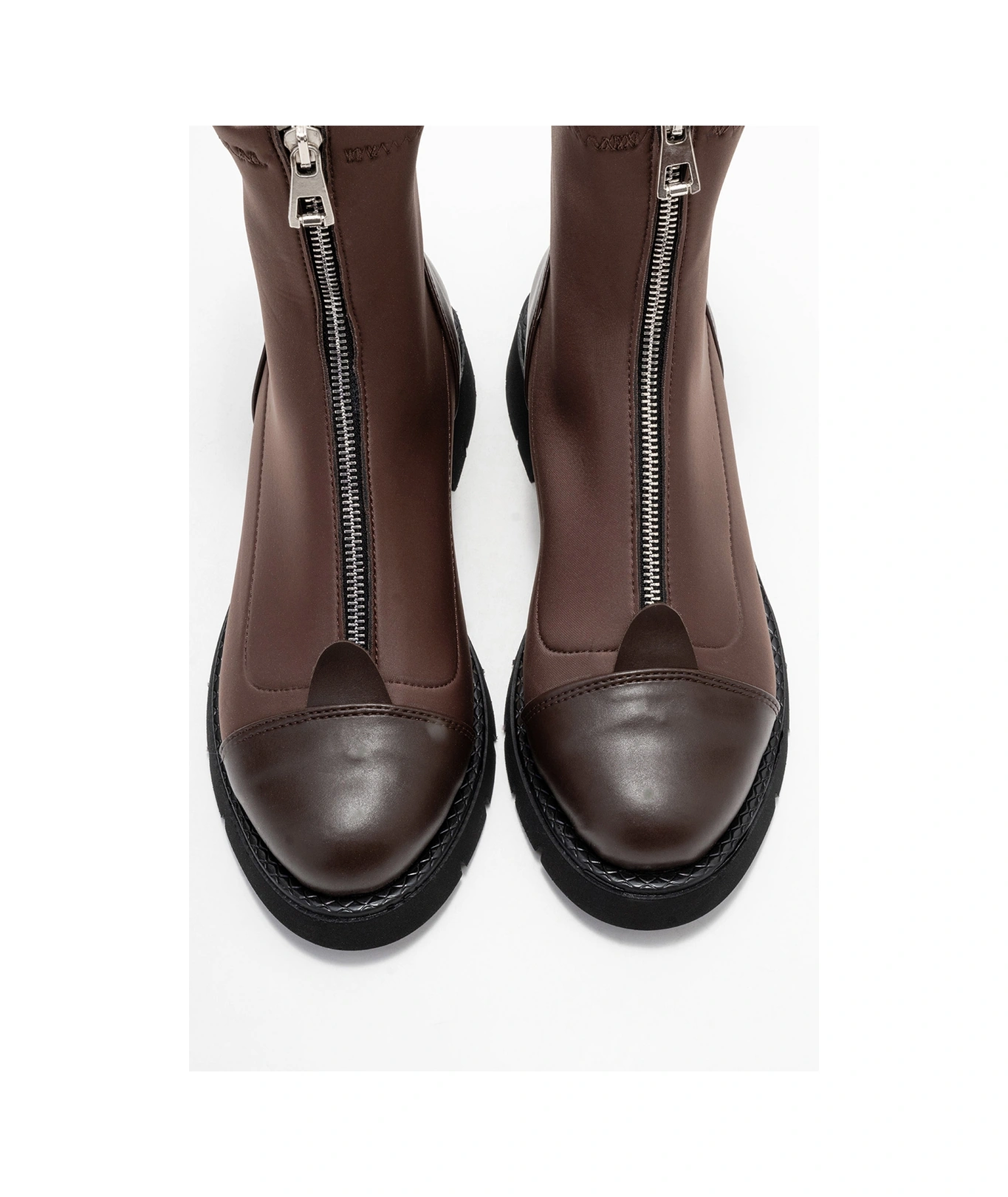 Luvishoes Luvi Shoes Martos Kahverengi Cilt Streç Önden Fermuarlı Kadın Bot Kahverengi Deri