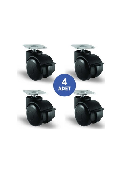 4 Adet Ec01Gmkm50F. Oynak Tablalı Frenli Mobilya Tekerleği