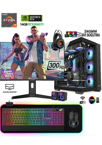 Apphirex Prime X63 R7-5700X 32 GB 1 TB SSD 16 GB RTX5060Tİ 27'' Masaüstü Oyuncu Bilgisayarı