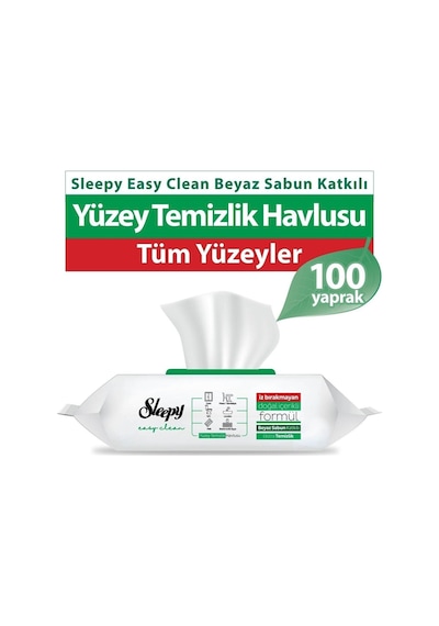 Sleepy Easy Clean Yüzey Temizlik Havlusu 100 Yaprak 5 Adet Tekli