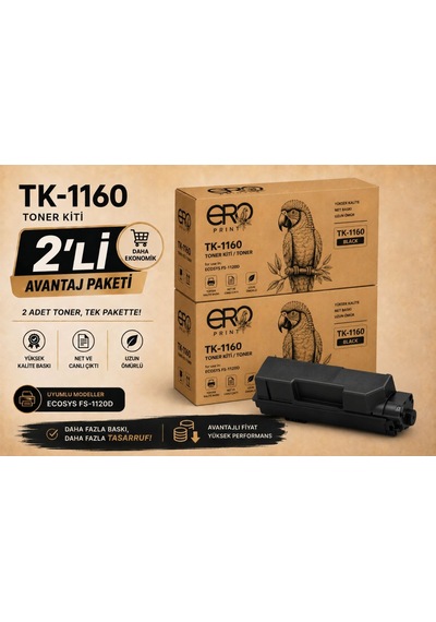 Kyocera Ecosys P2040dw Uyumlu, Toner - 2'li  Paket