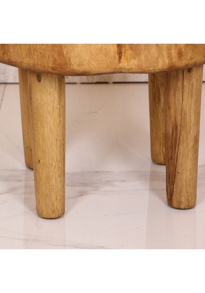 Doğal Teak Ağacı Sehpa 56x45 Cm Bej