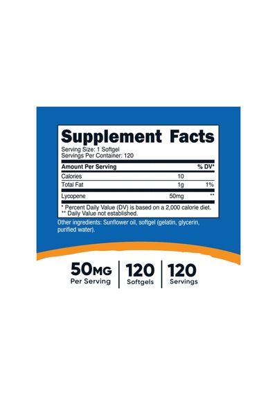 Nutricost Lycopene 50mg 120 Capsules - Non-gmo And Gluten F...