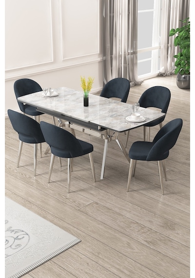 Canisa Weps Serisi 89x150 Açılabilir Lak Panel Rampla Gri Krom Ayak Masa Takımı Ve 6 Antrasit Sandalye Rampla Gri Masa Antrasit Sandalye Krom Ayak Canisa Weps Serisi 89x150 Açılabilir Lak Panel Rampla Gri Krom Ayak Masa Takımı Ve 6 Antrasit Sandalye Rampla Gri Masa Antrasit Sandalye Krom Ayak
