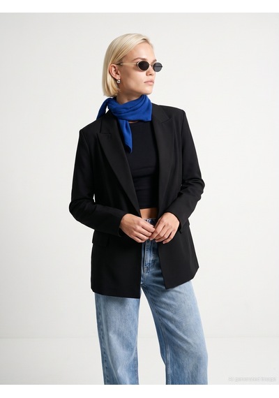 Dilvin 60837 Kruvaze Blazer Ceket Siyah