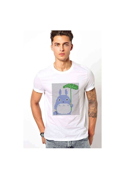 My Neighbor Komşum Totoro Baskılı Beyaz Erkek Tshirt (534485569)