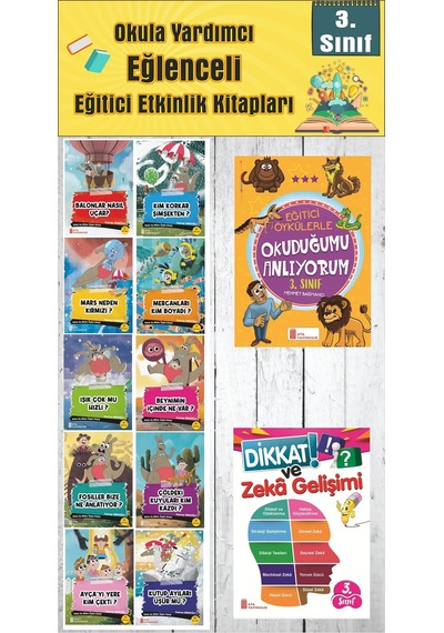 3. Sınıf Okula Yardımcı Eğitici Okuduğumu Anlıyorum - Dikkat Ve Zeka Gelişimi - 10 Lu Hikaye Seti 2